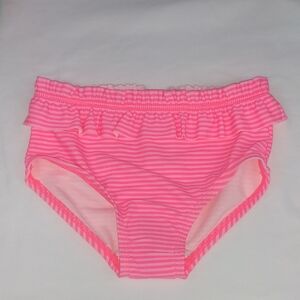 Pink Striped Ruffle Bikini Bottom